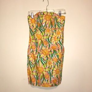 Lilly Pulitzer Size 2 Strapless Sunflower Dress